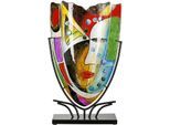 Bodenvase CASABLANCA BY GILDE "Gesichtsvase Veronique, H.49 cm", bunt (mehrfarbig), B:29cm H:49cm T:10cm, Glas, Vasen, Bodenvase