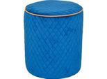 Hocker HOME AFFAIRE, blau, B:46cm H:47cm T:46cm, Samtbezug 100% Polyester, Hocker, Hocker