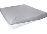 Spannbettlaken PRIMERA "Elasthan-Feinjersey", grau (granit), 1 Stk., Jersey-Elasthan, 90-100x200-220 28cm, Jersey-Elasthan, Obermaterial: 95% Baumwolle, 5% Elasthan, Bettlaken, Spannbettlaken, PREMIUM, aus 95% gekämmter Baumwolle und 5% Elasthan, bis 28 cm Höhe