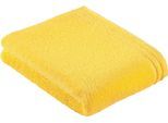 Badetuch VOSSEN "Calypso Feeling", gelb (sunflower), B:67cm L:140cm, Walkfrottee, Obermaterial: 100% Baumwolle, Handtücher, Badetuch, mit schmaler Bordüre aus 100% Baumwolle, Vegan, einfarbig