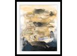 Bild QUEENCE "Aquarell Kunstwerk", beige (farbe rahmen: schwarz, farbe bild(er): beige), B:50cm H:70cm, Acrylglas, Holz, Papier, Bilder, Bild, HD Premium Poster-Druck inkl. Holzrahmen