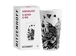 Becher RITZENHOFF "Kaffeebecher XL Genussklasse 525 ml schwarz-weiß", bunt (schwarz, weiß), 1 tlg., Porzellan, Trinkgefäße, Becher
