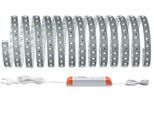 PAULMANN LED-Streifen "MaxLED 500 Basisset 5m IP20 2700K 30W 230/24V 60VA Silber", silber (silberfarben), Flammen 1 Stk., Lichterketten, LED-Streifen