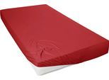 Spannbettlaken PRIMERA "Mako-Feinjersey Spannbetttuch", rot, B:90cm L:200cm, Mako-Jersey, Obermaterial: 100% Baumwolle, Bettlaken, Spannbettlaken, Geeignet für Standardmatratzen bis 22 cm, 100% Baumwolle