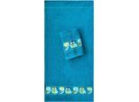 Handtücher DYCKHOFF "Eulen", blau (petrol), B:50cm L:100cm, Walkfrottee, Obermaterial: 100% Baumwolle, Handtücher, Handtücher, mit süßen Eulen