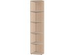 Eckregal WIMEX "Multiraumkonzept", braun (struktureichefarben hell), B:30cm H:185cm T:38cm, Regale, Eckregal, planbar und erweiterbar
