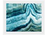 Bild QUEENCE "Tom", blau (farbe rahmen: weiß, farbe bild(er): blau), B:50cm H:40cm, Acrylglas, Holz, Papier, Bilder, Bild, HD Premium Poster-Druck inkl. Holzrahmen
