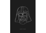 Bild KOMAR "Star Wars Lines Dark Side Vader", schwarz-weiß (farbe bild(er): schwarz, weiß), B:30cm H:40cm, Holz, Papier, Bilder, Bild, Wandbild zur Dekoration im Kinderzimmer - ohne Rahmen