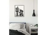 Wandbild KOMAR "Star Wars Vision Samurai Droids", schwarz (farbe bild(er): schwarz, weiß), Disney, 1 Stk., Vlies, Bilder, Wandbild, 50 x 70 cm (Breite x Höhe) - Kinderzimmer, Dekoration