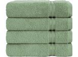Handtuch Set HAMMETEX "4er Set Handtücher 50x100 cm, 100% Baumwolle, Weich & Saugstark", salbei, B:50cm L:100cm, Frottier, Baumwolle, Handtücher, Handtuch Set, mit Bordüre, einfarbig, weich