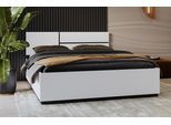 Bett OTTO HOME "Cross, moderner Bettrahmen", weiß (weiß, weiß, schwarz, weiß), B:164cm H:91cm L:205cm, Betten, Bett, Doppelbett in zwei Grössen, stabiles Bettgestell