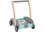 Lauflernwagen ROBA "miffy", grau, Lauflernhilfen, KinderB:23cm H:39cm T:31cm, Holz, Lauflernwagen, mit 35-teiligem Holzbausteine-Set, B:23cm H:39cm T:31cm