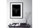 Bild QUEENCE "Flash", schwarz (farbe rahmen: schwarz, farbe bild(er): schwarz), B:40cm H:50cm, Acrylglas, Holz, Papier, Bilder, Bild, HD Premium Poster-Druck inkl. Holzrahmen