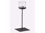 HEINE HOME Windlicht, braun (schwarzbraun), B/H/T: 10cm x 25cm x 10cm, Kerzenhalter, Windlicht
