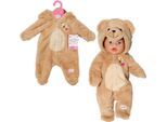 Puppenkleidung BABY BORN "Bär Kuschelanzug 43 cm", beige (natur), Puppenkleidung, Baby, Puppenkleidung