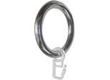 Gardinenring GARESA "Kunststoffring mit Haken" Gr. 1, grau (chromfarben), Ø:28cm, Gardinenbefestigungen, Gardinenring, für Durchmesser bis 28mm, einfache Montage