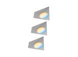 PAULMANN Unterschrankleuchte "Clever Connect Trigo 3x2,1W 12VA DC 12V Nickel gebürstet/Metall", grau (nickelfarben), 3, H: 4,5cm, 3 Stk., Leuchten, Starter-Set, 2700-6500K, Unterschrankleuchte