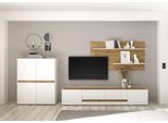 Wohnwand HOME AFFAIRE "City/Giron, moderne Anbauwand, Komplettset in vielen Farben verfügbar", weiß, B:360cm H:180cm T:45cm, Holzwerkstoff, Kastenmöbel-Sets, Wohnwand, enthält ein Lowboard, ein Highboard & ein Wandboard