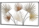 Wanddekoobjekt "Wanddekoration", rosa (kupfer), B:100cm H:60cm T:5cm, Metall, HOFMANN LIVING AND MORE, Wanddekoobjekte, Wanddekoobjekt, farbige Blätte mit Metallrahmen