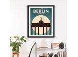 Bild QUEENCE "Berlin", weiß (farbe rahmen: schwarz, farbe bild(er): weiß), B:40cm H:50cm, Acrylglas, Holz, Papier, Bilder, Bild, gerahmt