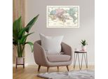Wandsticker QUEENCE "The Earth", beige, B:150cm H:90cm T:0,1cm, Folie, Wandtattoos, Wandsticker, Selbstklebend, kinderleichte Anbringung
