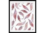 Bild QUEENCE "Fridolin", grau (farbe rahmen: schwarz, farbe bild(er): grau), B:30cm H:40cm, Acrylglas, Holz, Papier, Bilder, Bild, HD Premium Poster-Druck inkl. Holzrahmen