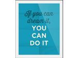 Bild QUEENCE "You can do it", schwarz (farbe rahmen: schwarz, farbe bild(er): schwarz), B:40cm H:50cm, Acrylglas, Holz, Papier, Bilder, Bild, gerahmt