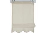 Raffrollo KUTTI "Olivia" Gr. 4, beige (natur), B:100cm H:140cm, Obermaterial: 100% Baumwolle, Raffrollos, Raffrollo, blickdicht, Baumwolle, Hakenaufhängung