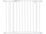 Türschutzgitter HAUCK "Clear Step Autoclose 2 Set inklusive Verlängerung 9 cm, White", Baby, Gr. B/H/T: 84cm x 77cm x 1,5cm, weiß, Kunststoff, Stahl, Schutzgitter Türschutzgitter, auch als Treppenschutzgitter verwendbar; 84-89 cm; flacher Durchgang