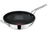 Wok TEFAL "Jamie Oliver Cook's Classic, Wokpfanne Induktion", schwarz (edelstahlfarben, schwarz), B:31,6cm H:9cm Ø:30cm, Pfannen, Wok, Thermo-Signal bei idealer Brattemperatur, Antihaftversiegelung