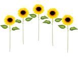 Kunstblume I.GE.A. "Sonnenblume", gelb, B:12cm H:77cm L:10cm, Obermaterial: 90% Polyester, 10% Kunststoff, Kunstpflanzen, Kunstblume, Einzelblume, Stielblume, 5er Set