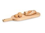 Schneidebrett ZELLER PRESENT "Schneidebrett m. Griff "Stripes", Gummibaum", beige (natur), B:16cm H:2cm L:50,3cm, Massivholz, Schneidebretter, Schneidebrett, schöne, strukturierte Oberfläche