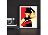 Bild QUEENCE "Faceless", rot (farbe rahmen: schwarz, farbe bild(er): rot), B:30cm H:40cm, Acrylglas, Holz, Papier, Bilder, Bild, HD Premium Poster-Druck inkl. Holzrahmen