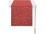 Tischläufer APELT "3606 Winterwelt, Weihnachtsdeko, Weihnachten", bunt (rot, grün, bunt), B:48cm L:140cm, Baumwolle, Tischdecken, Tischläufer, Digitaldruck