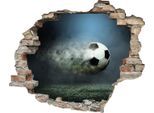 Wandtattoo QUEENCE "Fußball", bunt, B:60cm H:50cm T:0,1cm, Wandtattoos, Wandtattoo, Wandsticker, Wandbild, selbstklebend, 3D, Wanddurchbruch