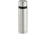 Isolierflasche LEIFHEIT "Coco", silber (silberfarben, schwarz), 1.000ml, Edelstahl, Trinkflaschen, Isolierflasche