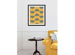 Bild QUEENCE "Sami", gelb (farbe rahmen: schwarz, farbe bild(er): gelb), B:30cm H:40cm, Acrylglas, Holz, Papier, Bilder, Bild, HD Premium Poster-Druck inkl. Holzrahmen