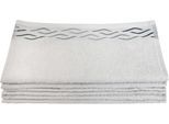 Seiftuch DYCKHOFF "Wave", silber, B:30cm L:30cm, Baumwolle, Waschlappen, Seiftuch, mit Jacquard-Bordüre