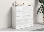 Kommode BORCHARDT MÖBEL "Vaasa", weiß (weiß matt, weiß hochglanz), B:76cm H:79cm T:35cm, Holzwerkstoff, Sideboards, Kommode