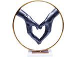 Dekoobjekt KARE DESIGN "Deko Objekt Elements Heart Hand 33cm", gold (goldfarben), B:31,5cm H:33,5cm T:10,5cm, Polyresin, Dekofiguren, Dekoobjekt