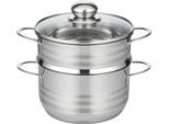 Dampfgartopf ELO BASIC "Brillant", silber (silberfarben), Ø:24cm, Töpfe, Dampfgartopf, Glasdeckel, Induktion