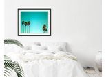 Bild QUEENCE "Palma De Mallorca", blau (farbe rahmen: schwarz, farbe bild(er): blau), B:40cm H:30cm, Acrylglas, Holz, Papier, Bilder, Bild, HD Premium Poster-Druck inkl. Holzrahmen
