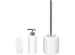 Badaccessoire-Set KLEINE WOLKE "Sahara", weiß, Stein, Badaccessoires-Sets, Badaccessoire-Set