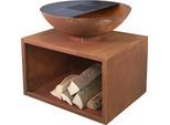 Holzkohlegrill BUSCHBECK "Planchagrill Rubigo rostoptik", braun (rost), B:70cm H:70cm T:70cm, Grills, Holzkohlegrill, BxH: 70x70cm