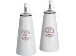Menage-Set ZELLER PRESENT, weiß, B:7,5cm H:19,3cm, Menage-Sets, Menage-Set, 260 ml, Keramik