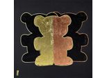 Leinwandbild QUEENCE "Bears I", gold (farbe bild(er): goldfarben), B:30cm H:30cm, Holzrahmen, Leinwand, Bilder, Leinwandbild, Premium-Leinwandstoff, Handarbeit aus Deutschland