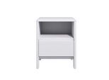 Nachttisch OTTO HOME "Luven", weiß (weiß, weiß), B:44cm H:54cm T:34cm, Tische, Nachttisch, aus massiver Kiefer, mit 1 Schublade, Breite 44 cm