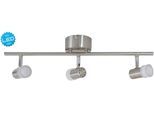 NÄVE LED Deckenspots "Malaga", silber (silberfarben), 3, Ø 4,5cm H: 15cm, 1 Stk., Leuchten, 3er LED-Wand-u. Deckenspot, stahl-blank, 3xLED warmweiß, L: 61cm, LED Deckenspots