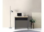 Schreibtisch HOME AFFAIRE "CiTY/GiRON", grau (anthrazit, eiche wotan dekor, anthrazit, eiche wotan dekor), B:80cm H:76,2cm T:62,2cm, Tische, Schreibtisch, moderner Computertisch, wohnliches Home Office, Breite 80 oder 143 cm
