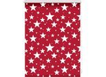 Seitenzugrollo LICHTBLICK ORIGINAL "Rollo Klemmfix, ohne Bohren, Verdunkelung, Sterne", rot (rot, weiß), B:45cm H:150cm, Polyester, Rollos, Seitenzugrollo
